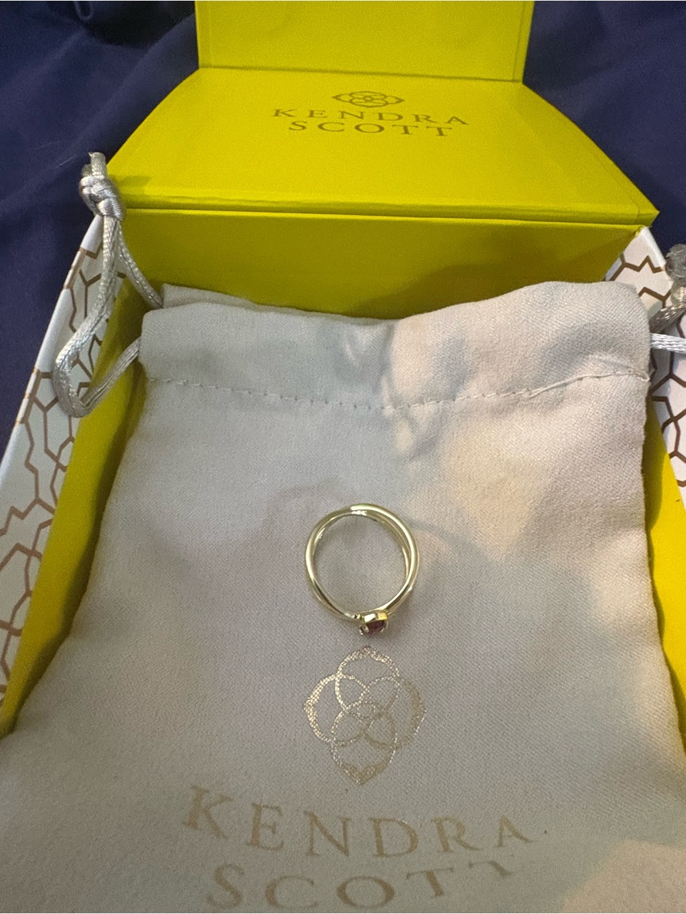 Kendra Scott Gold Emilie Ring with Red Stone